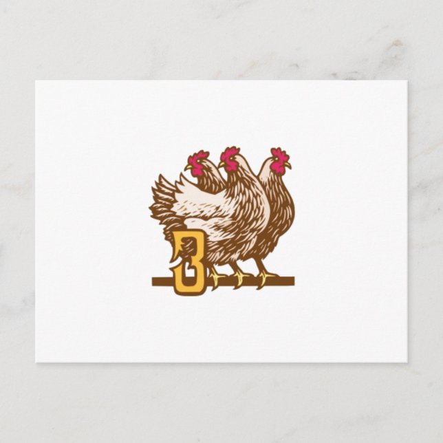 Cartão Postal Três Galinhas Francesas (Frente)