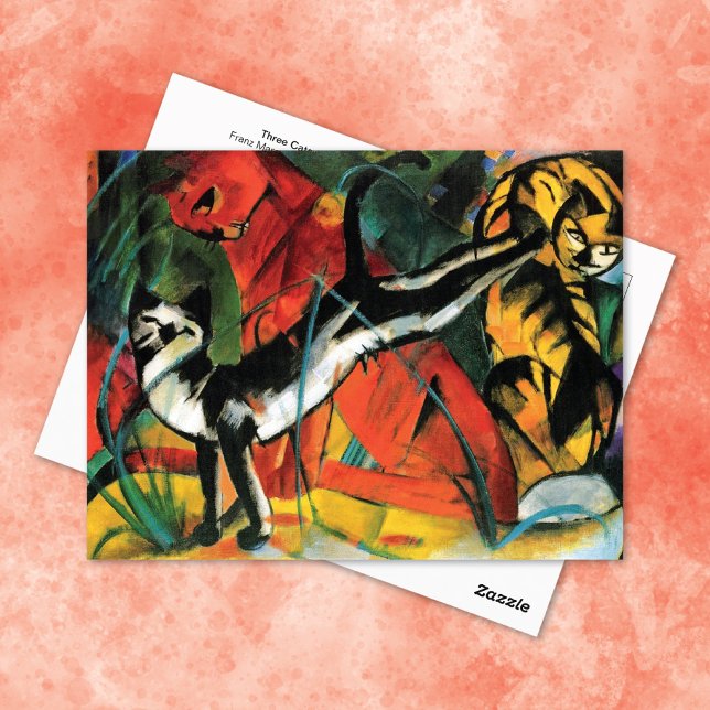 Cartão Postal Três Gatos Franz Marc Abstrato (Criador carregado)