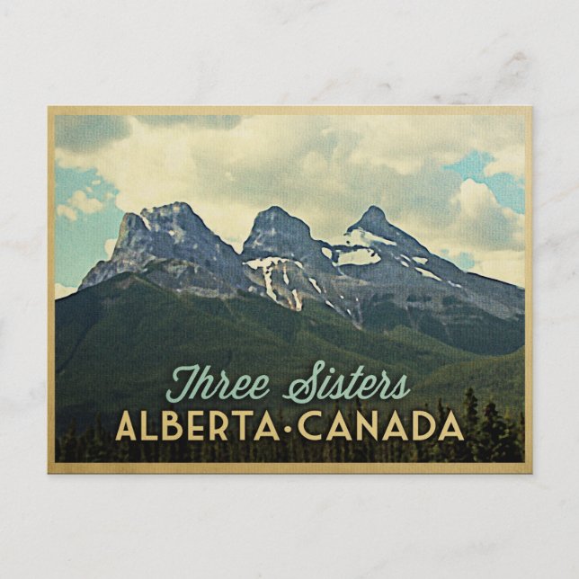 Cartão Postal Três Irmãs Alberta Canadá (Frente)