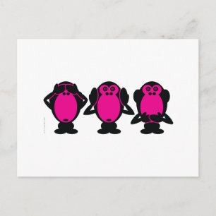Cartão Postal Três Macacos Sábios