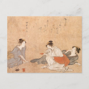 Cartão postal Três Mulheres Bêbadas Torii Kiyonaga
