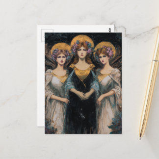 Cartão Postal Três mulheres deusa vintage deslumbrantes