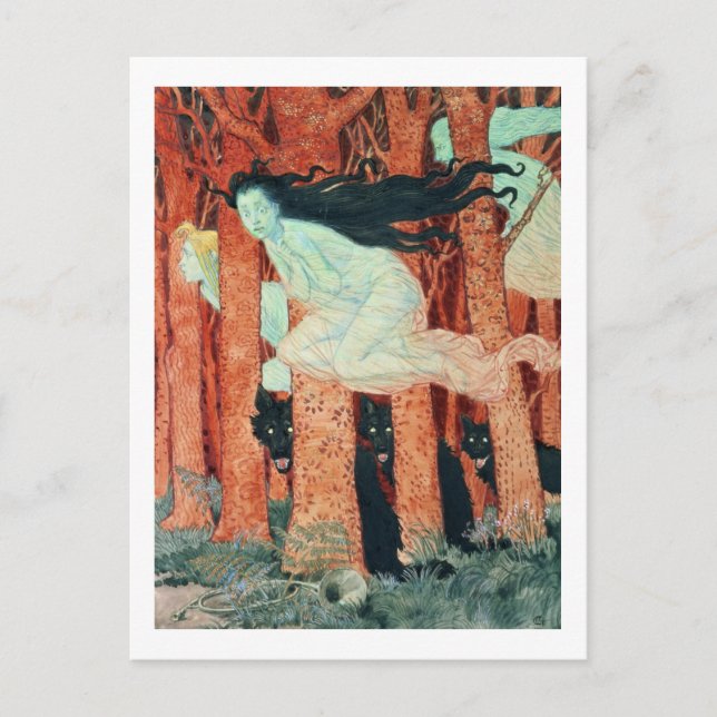 Cartão Postal Três Mulheres e Três Lobos (c/c) (Frente)