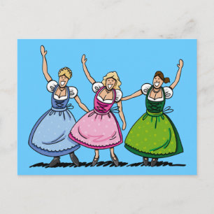 Cartão postal Três Mulheres Felizes De Oktoberfe