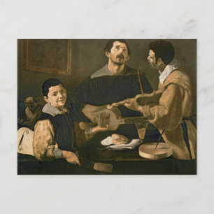 Cartão Postal Três músicos, 1618