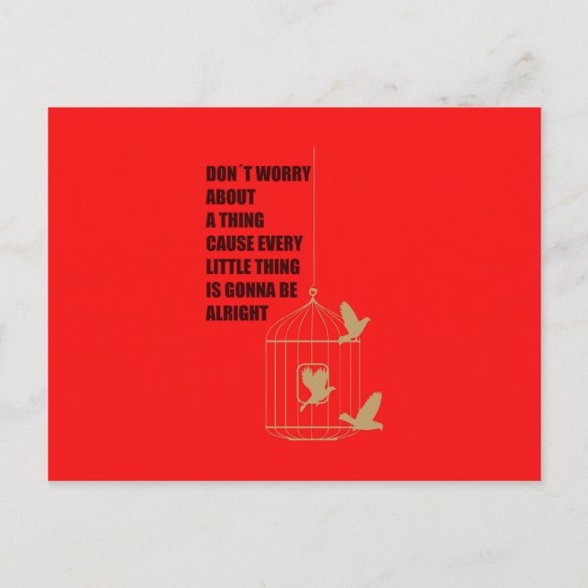 Cartão Postal Três Pássaros Pequenos (Frente)