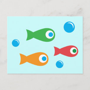 Cartão Postal Três Peixes Cujos