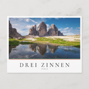 Cartão Postal Três Picos de Lavaredo/Drei Zinnen montanha Dolomi