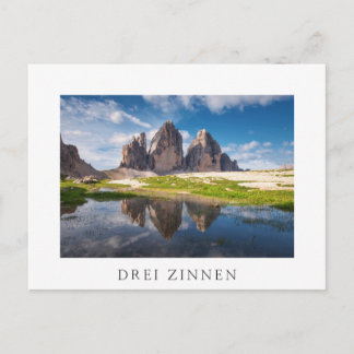Cartão Postal Três Picos de Lavaredo/Drei Zinnen montanha Dolomi