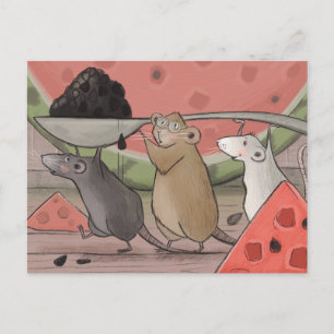 Cartão Postal Três ratos.