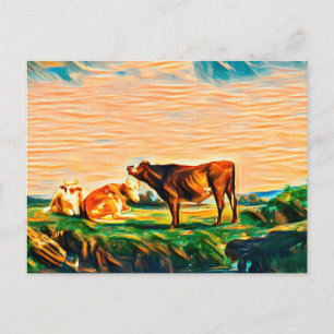 Cartão Postal Três vacas no pasto