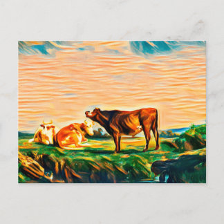 Cartão Postal Três vacas no pasto