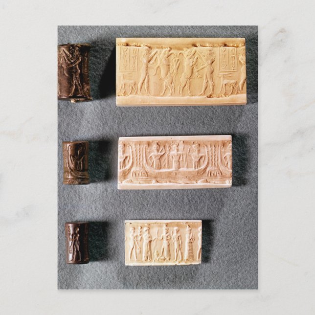 Cartão Postal Três vedações de cilindros com impressões, (Frente)