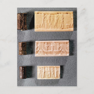 Cartão Postal Três vedações de cilindros com impressões,