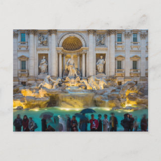 Cartão Postal Trevi fountain à noite Roma Itália