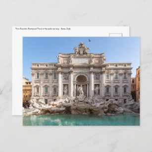Cartão Postal Trevi Fountain no início da manhã - Roma, Itália