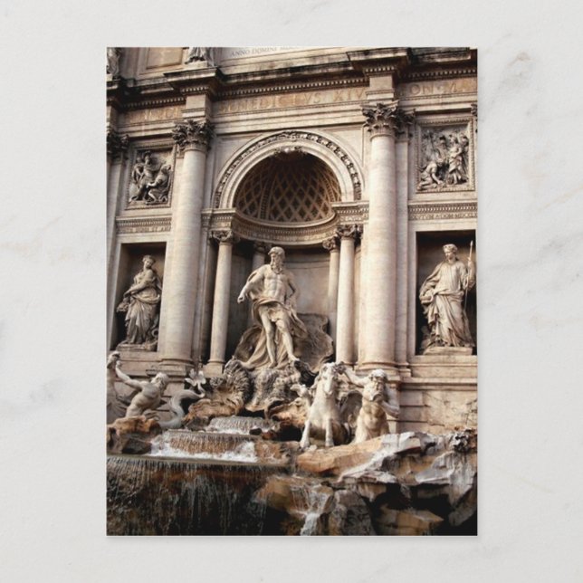 Cartão Postal Trevi Fountain Roma Itália Viagem (Frente)