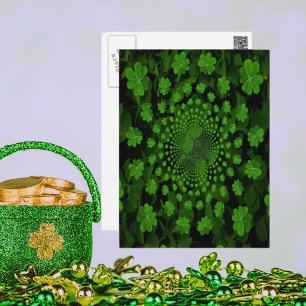 Cartão Postal Trevo de Quatro Folhas Kaleidoscópio