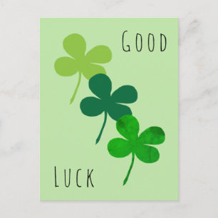 Cartão Postal Trevo de Shamrock Verde Boa Sorte 