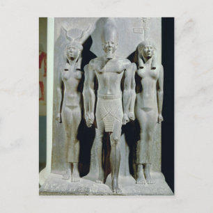 Cartão Postal Tríade de Menkaure com a deusa Hathor