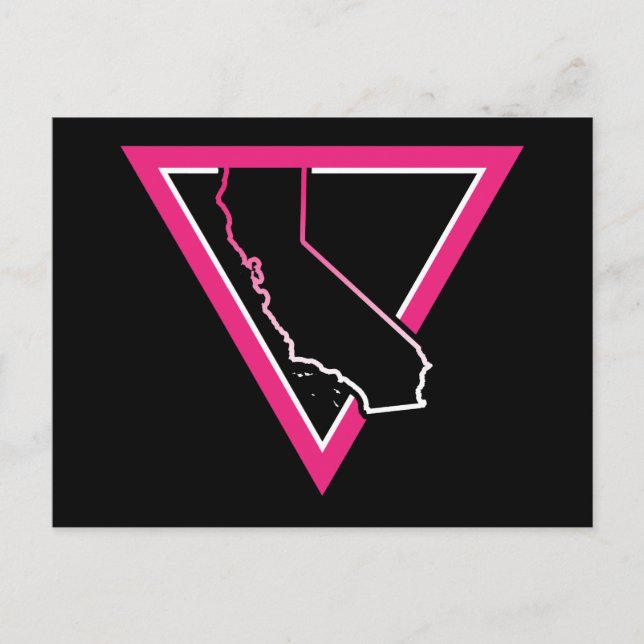 Cartão Postal triângulo rosa california (Frente)