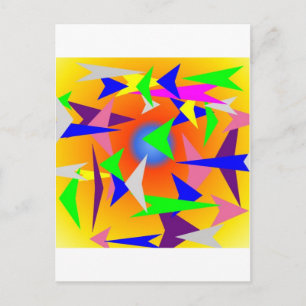 Cartão Postal triângulos em design com fundo amarelo