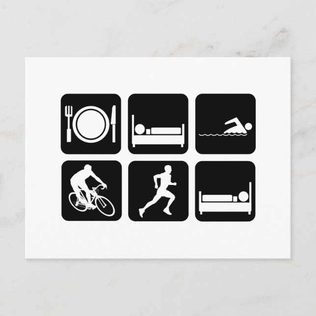 Cartão Postal Triathlon engraçado (Frente)