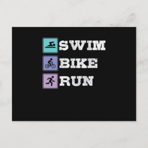 Cartão Postal Triathlon Natação Bike Run