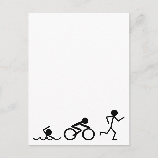 Cartão Postal Triathlon Stick Figures (Frente)