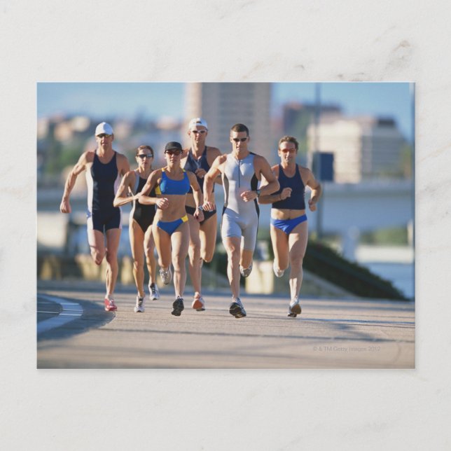 Cartão Postal Triathloners Executando 5 (Frente)