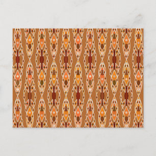 Cartão Postal Tribal Batik - Ferrugem, Terracotta e Beige