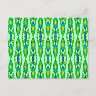 Cartão Postal Tribal Batik - Mint, Emerald Green e Blue