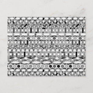 Cartão Postal Tribal Batik - tons de cinza/cinza