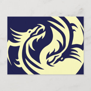 Cartão Postal Tribal Dragon Yin Yang (Personalizável)