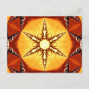 Cartão Postal Tribal Fire Star Kaleidoscope Mandala
