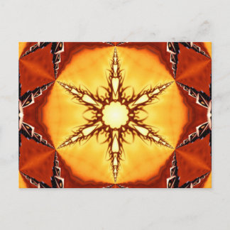 Cartão Postal Tribal Fire Star Kaleidoscope Mandala
