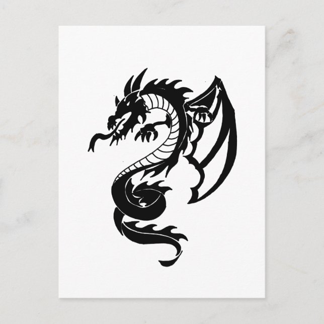 Cartão Postal Tribal Tattoo Dragon (Frente)