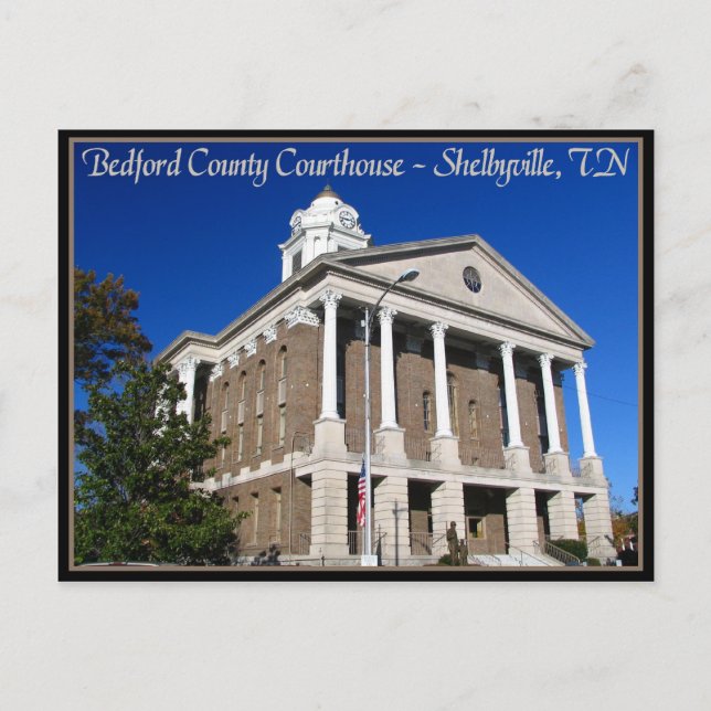 Cartão Postal Tribunal de Bedford County - Shelbyville, TN (Frente)
