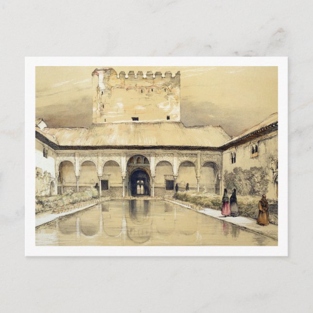 Cartão Postal Tribunal dos Myrtles (Patio de los Arrayanes) e (Frente)