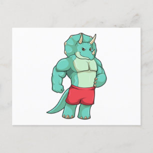 Cartão Postal Triceratops como Fisiculturista no Fisiculturismo