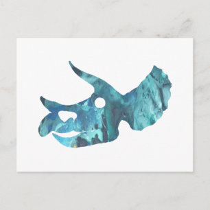 Cartão Postal Triceratops Skull Art