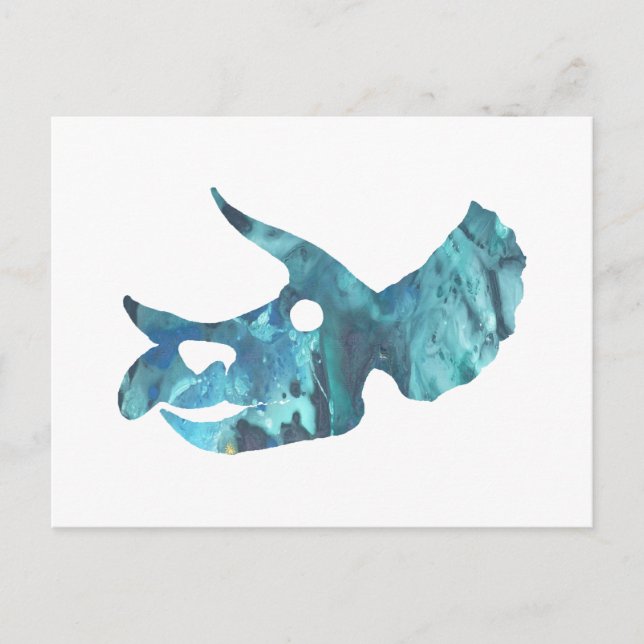 Cartão Postal Triceratops Skull Art (Frente)