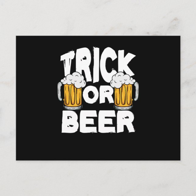Cartão Postal Trick Or Beer Halloween Pumpkin Trick Or Treat Gif (Frente)
