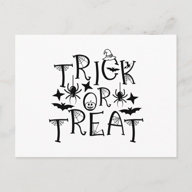 Cartão Postal Trick or Treat (Frente)