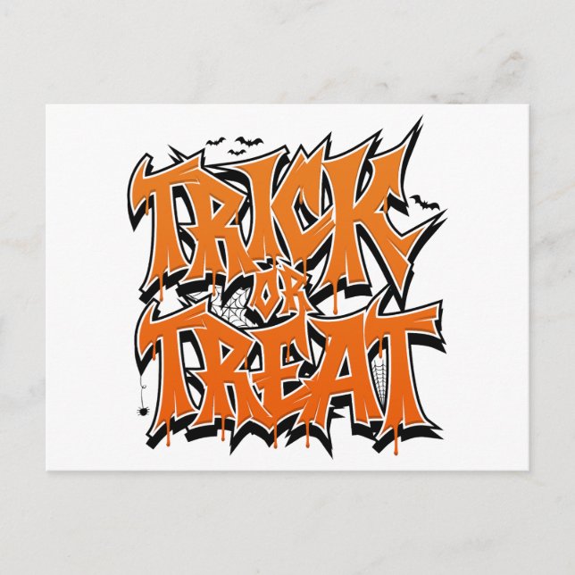 Cartão Postal Trick Or Treat Graffiti (Frente)