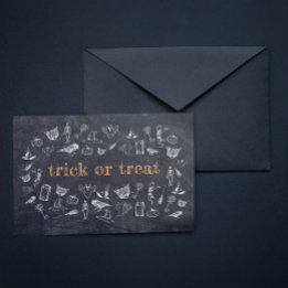 Cartão Postal Trick ou trata Vintage Chalkboard Halloween