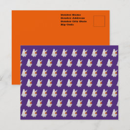 Cartão Postal Trick Ou Tratando Fantasma Com Balde De Doces De A