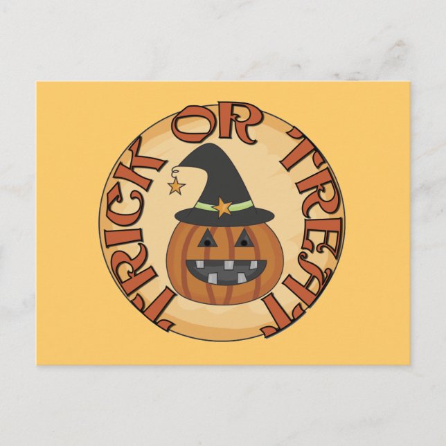 Cartão Postal Trick ou Tratar Camisetas e presentes (Frente)