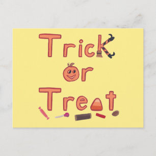 Cartão Postal Trick ou Treat Wits Candy Halloween Design