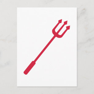 Cartão Postal Tridente do diabo vermelho